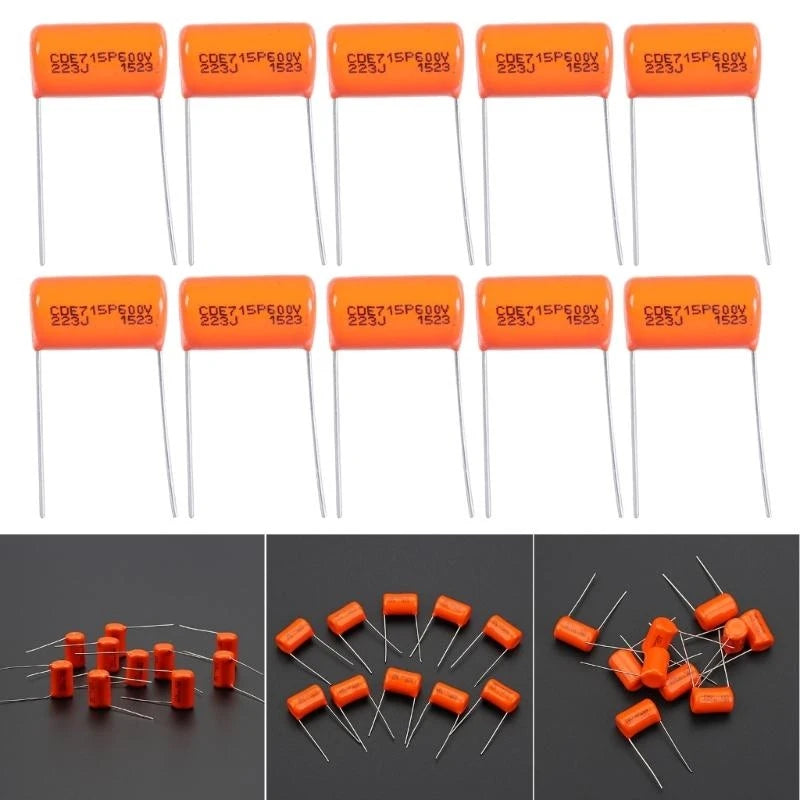 10Pcs Electric Guitar Tone Capacitors Orange Drop Capacitors Tone Caps Polypropylene Film Capacitors 600v 715P .022uf
