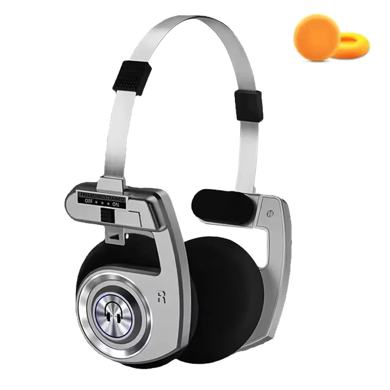 Wireless Retro Over-Ear Bluetooth Headphones with 3D Surround HIFI Sound Support Foldable Noise Cancelling & Built-in Microphone