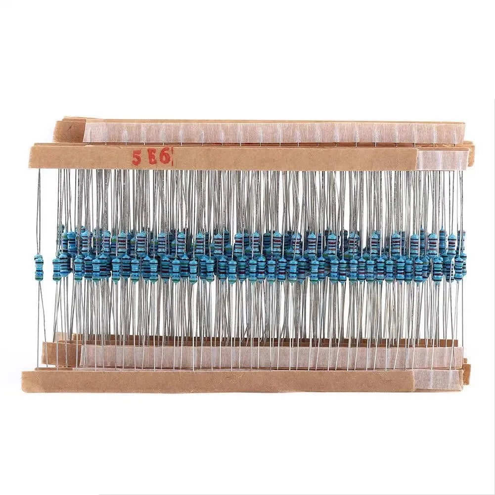 1280 Pcs 64 Value 1/4W Metal Film Resistor Kit 1R-10M Ohm 1% Resistor Product Combination Set High-Precision Stable Low Noise