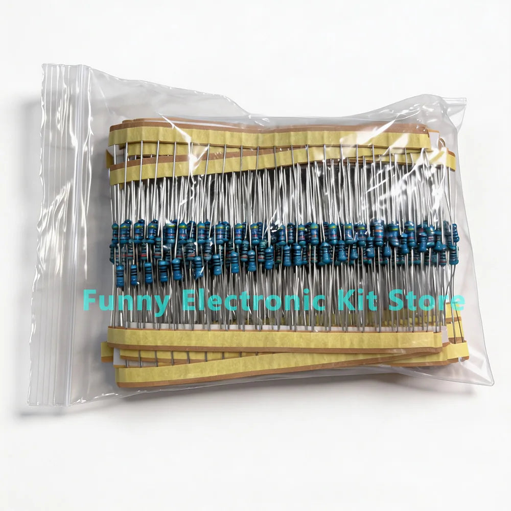 600 Pcs Assorted Metal Film Resistor Kit 30 Values 1/4W Resistance 1ohm-10Mohm 1% Tolerance for Electronics Projects