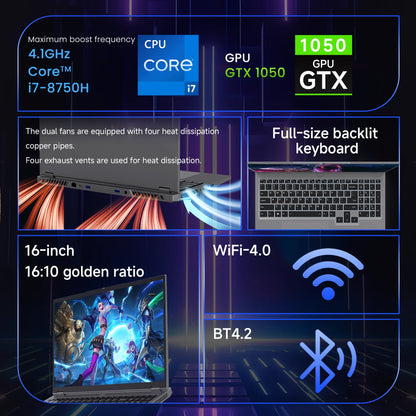 16-inch GDDR5 Intel I7-8750H GTX 1050 Graphics Card Win 11 Pro 4TB SSD 16:10 Custom logo Original Office Software Gaming Laptops