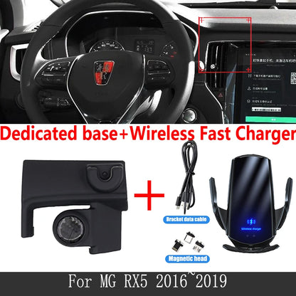 Car Mobile Phone Holder for MG RX5 2016 2017 2018 2019 Telephone Wireless Charging Bracket Air Vent Auto Accessories for Iphone