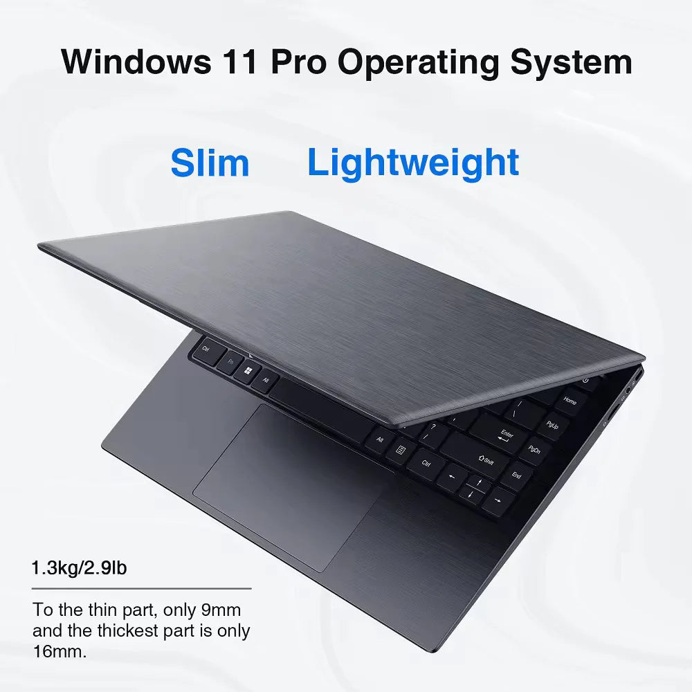 Drop Shipping New 14 Inch N3350 Gray Brushed Business Office Student Gaming Laptop Lightweight 1920x1200 Resolution 1.6GHz