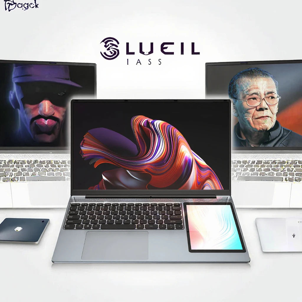 Dual Full HD Business Laptop 15.6" 7" IPS Touch Screens Intel Celeron Quad Core 2.0GHz 90Hz Refresh Rate SSD Win 10/11 216ppi