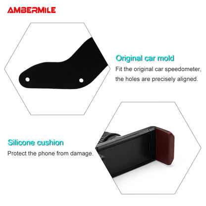 AMBERMILE Car Steering Wheel Mobile Phone Holder for Mini Cooper R50 R52 R53 Accessories Auto Interior Decoration Mount Click