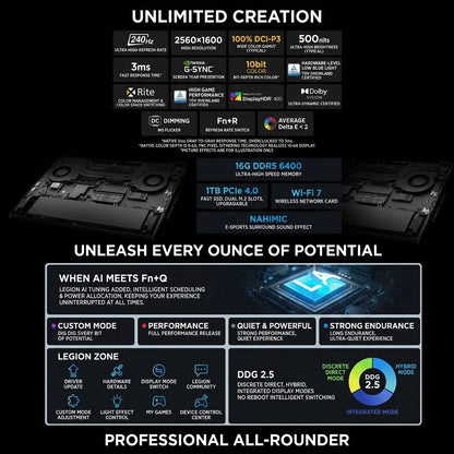 New Arrival Lenovo LEGION Y7000P 2026 AIPC Gaming Laptop 16-inch Ultra7-255HX+RTX5070-12G High-performance Laptop Game Notebook