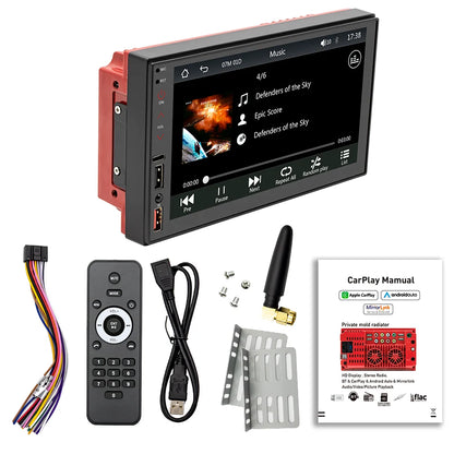 2 Din 7 Inch Wired CarPlay Android Auto HD RDS FM AM Touch Screen Car Multimedia Player Stereo Mirror Link Movie Playback