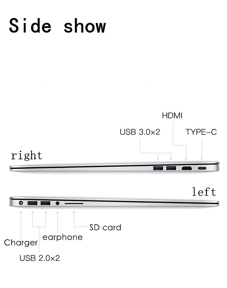 15.6 Inch 12th Gen I7 I5 IPS Gaming Laptop I9 10880H I7 1260P Notebook Computer NVMe Fingerprint Ultrabook Windows11 Laptop