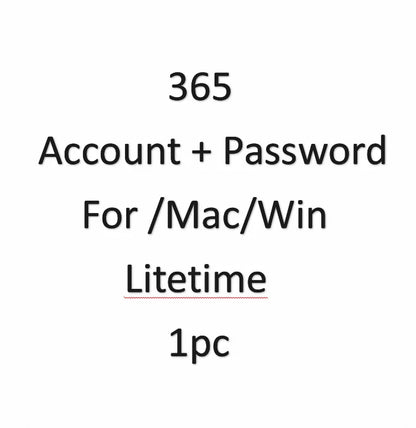 Office 365 Pro Plus Enterprise Software Account Password Access for MAC and for with Lifetime 1 Device License in Stock