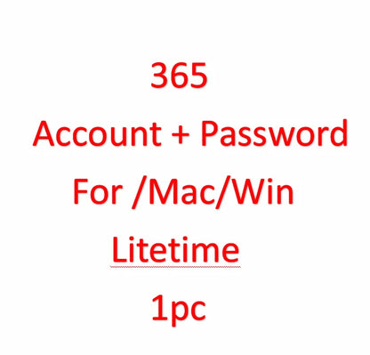 Office 365 Pro Plus Enterprise Software Account Password Access for MAC and for with Lifetime 1 Device License in Stock