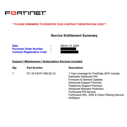 FC-10-F101F-950-02-12 Fortinet FG-101F Firewall FortiGate-101F 1 Year Unified Threat Protection (UTP) Licence SNMP 48+ Ports