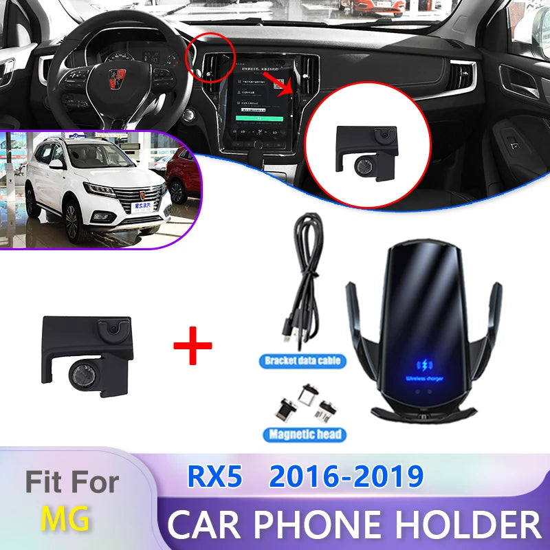 Car Mobile Phone Holder for MG RX5 2016 2017 2018 2019 Telephone Wireless Charging Bracket Air Vent Auto Accessories for Iphone