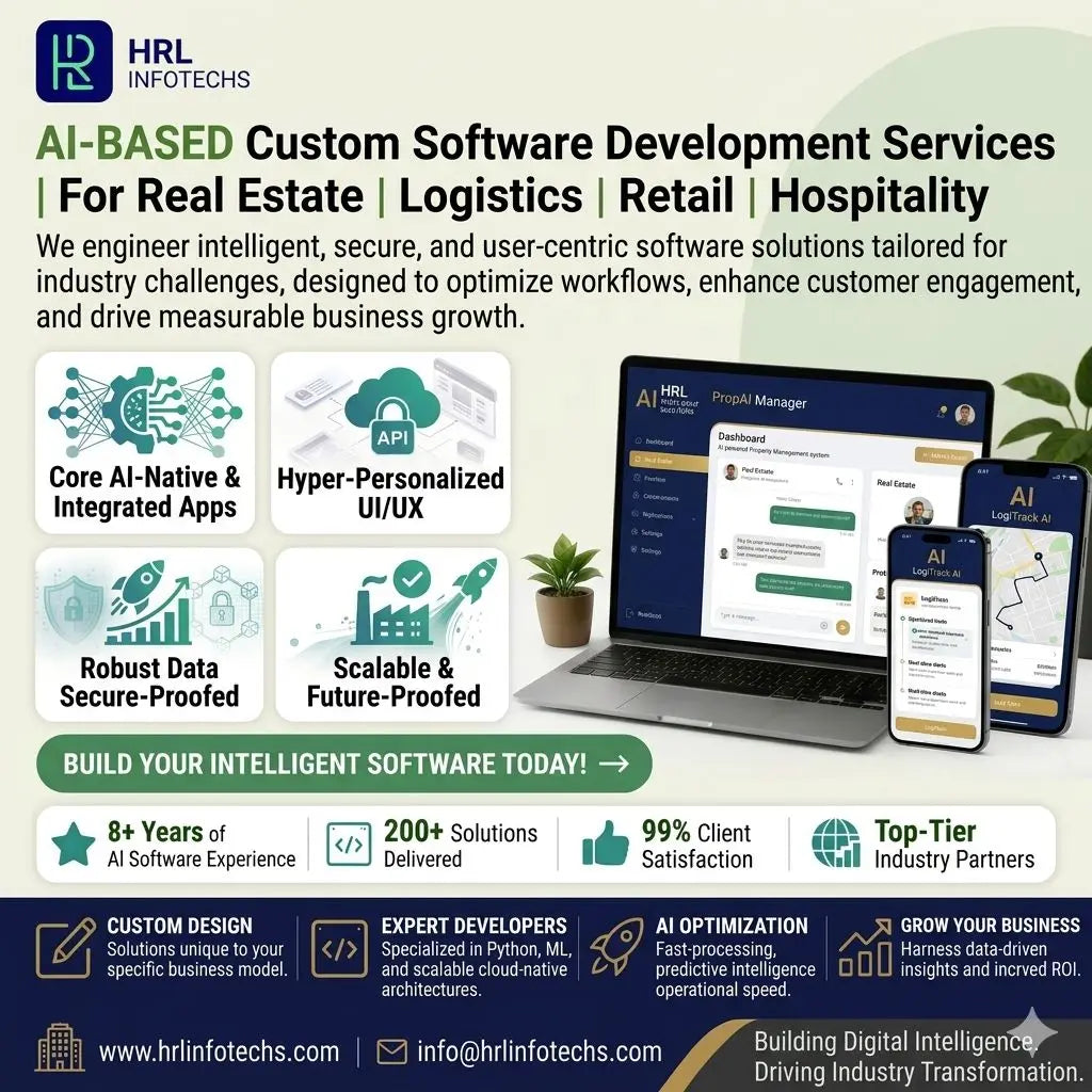 HRL INFOTECHS AI-Based Custom Software Development Services for Real Estate Logistics Retail Hospitality