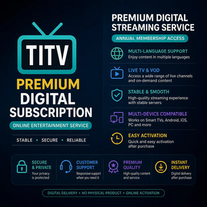 Premium Digital Streaming Subscription Multi Language Entertainment Service Annual Online Membership Access China Origin