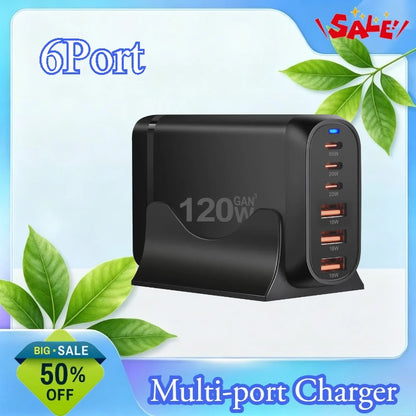 Hot-selling 120W PD Multi-function Charger for Smartphones and Laptops High-power Fast Charging Multi-port PD Wall Charger