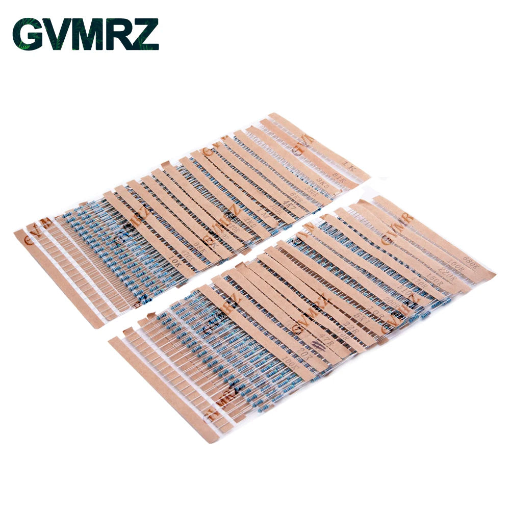 600PCS 30Values 1/4W Metal Film Resistor Assortment Kit - 20PCS Each, Boxed for Electronics DIY, Repair & Projects