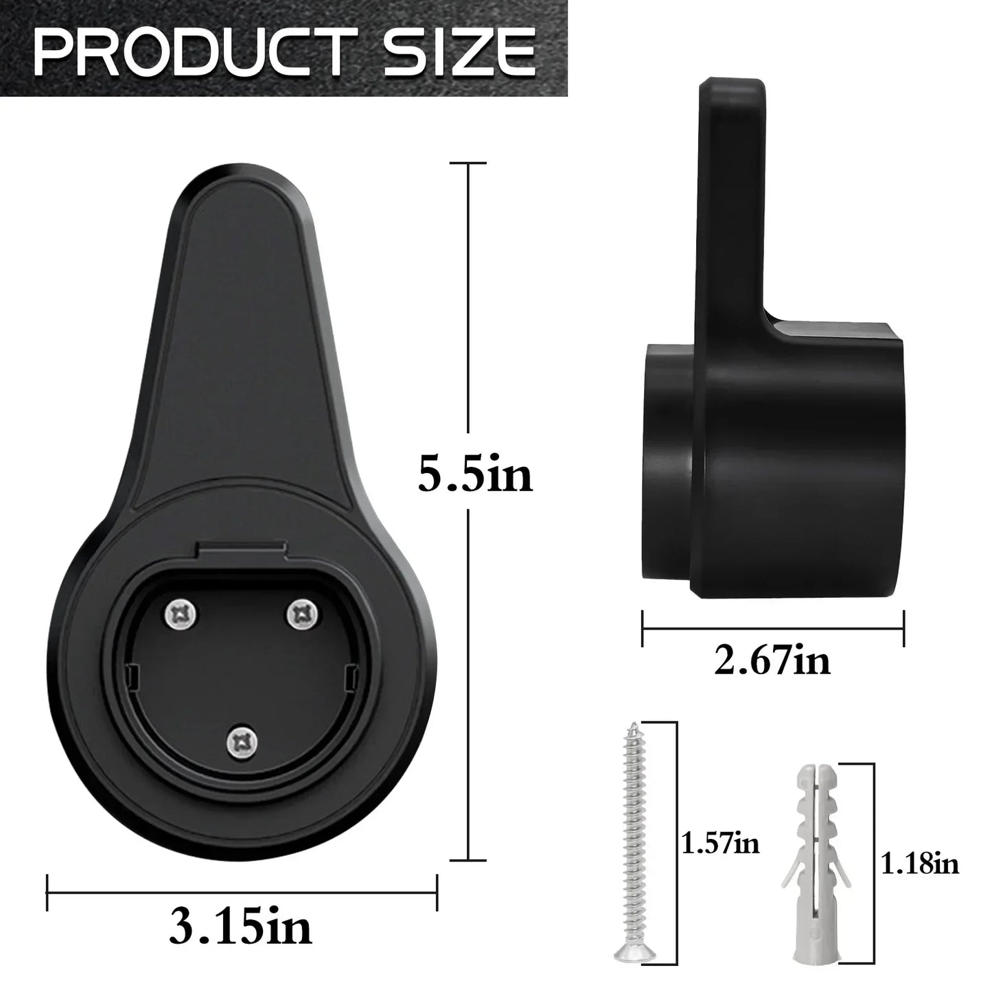 Charging Cable Plug Stand Extra Protection Wallmounted Wallbox EV Charger Plug Holder for Electric Vehicle Type 2/Type 1