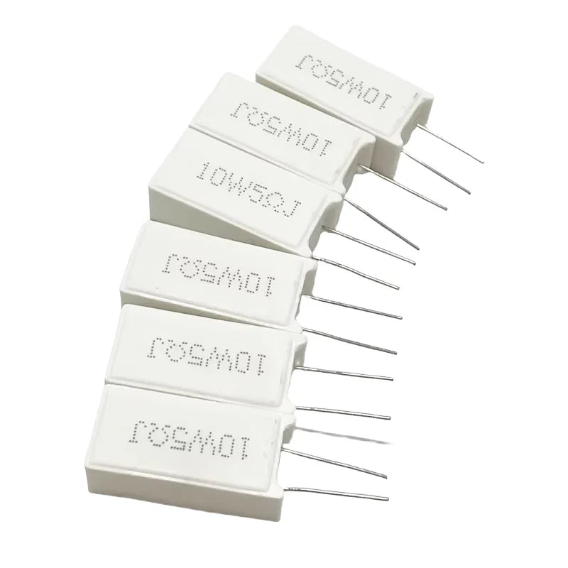 5PCS Vertical cement resistor 10W 4R 4.5R 4.7R 5R 5.1R 200 ohm 2.5K 2.7K 3K 3.3K 20K 22K 24K 27K 30K 33K 39K