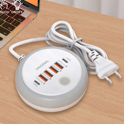50W Power Strip Multi Port USB C Socket Fast Charging Wall Charger USB PD Charger Adapter For iPhone Huawei Realme Type C Phone