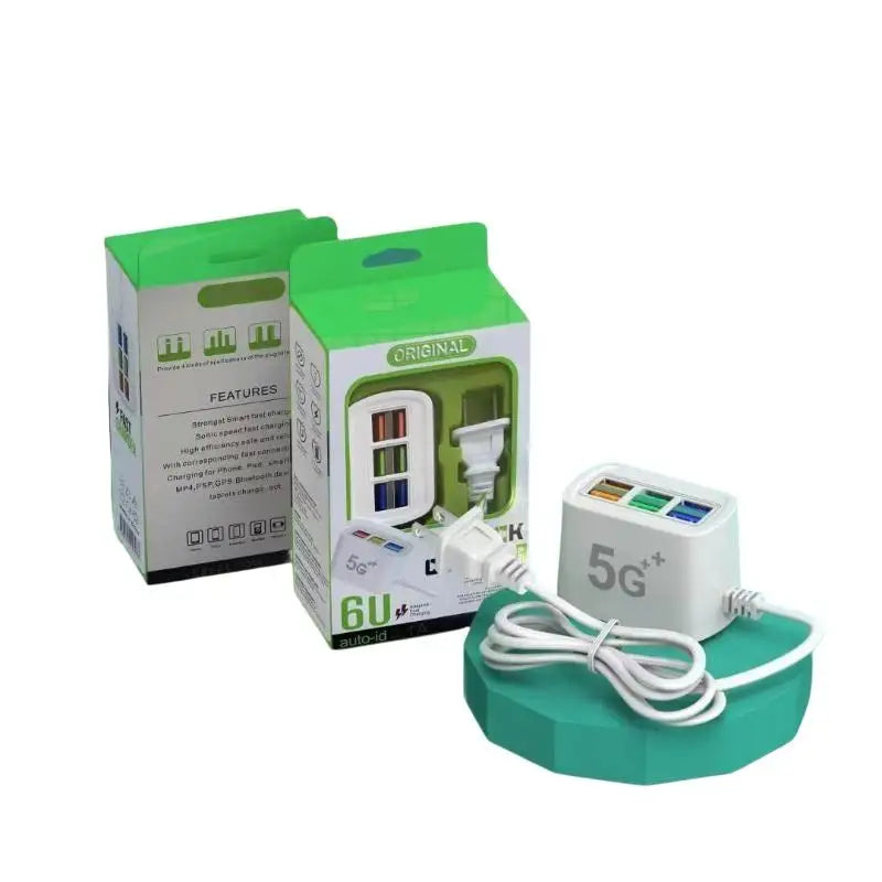 (BF06)6 USB Port US Plug Wall Charger 3.1A Fast Charging For Home Office Travel To Charge Various Electronics