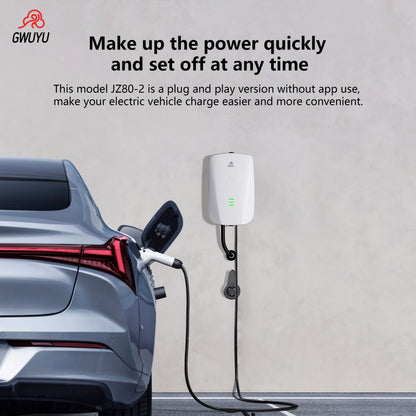 GWUYU GBT Standard EV Charger 11KW-22KW 3-Phase for Household Car Charging Station Wall Mount with 5m Charging Cable
