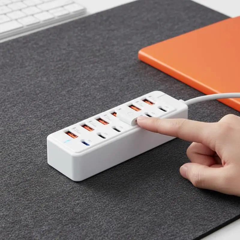 12 In 1 Power Strip Multi Port USB Charger Station Wall Desktop Power Adapter 6 USB 6 Type C Fast Charging Charger For Phone