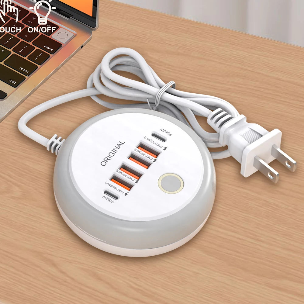 USB Fast Charging Charger 50W Multi Ports Type C Wall Charger Travel Phone QC3.0 Adapter For iPhone Huawei Xiaomi EU US UK Plug