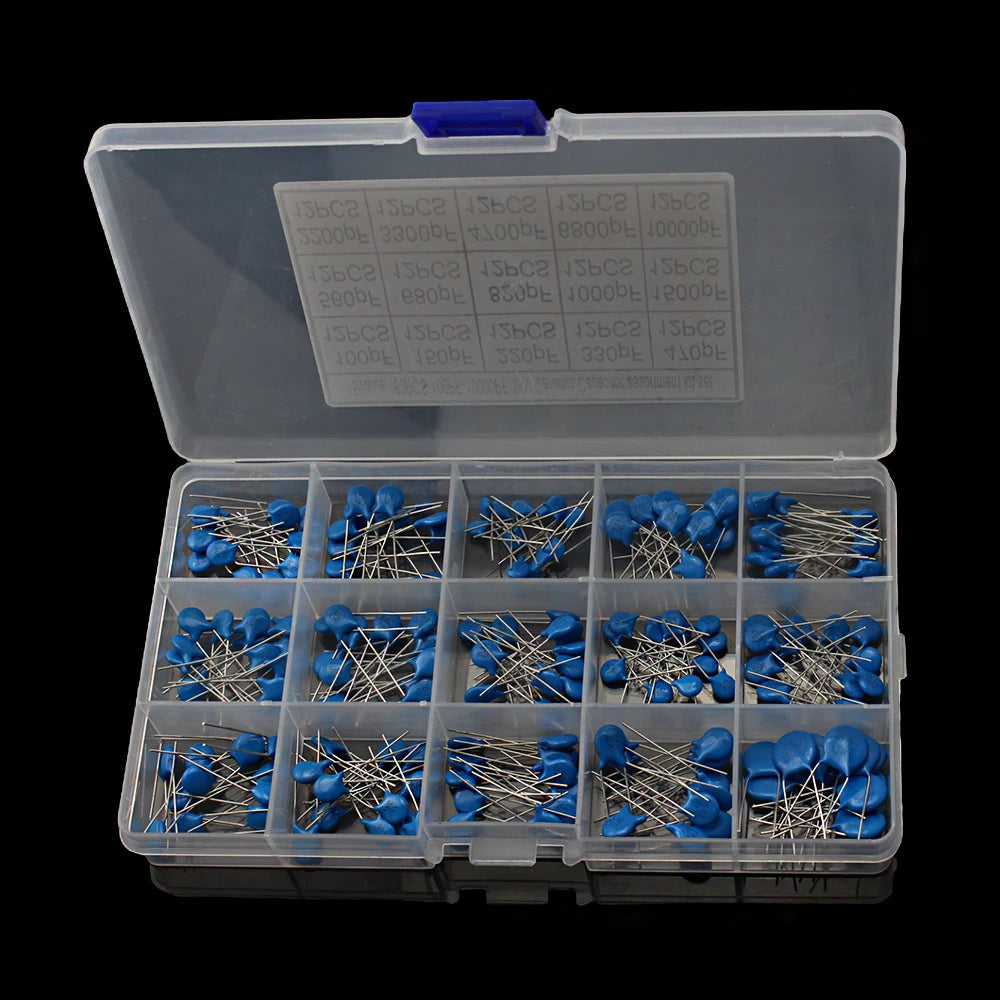 180PCS Ceramic Capacitors 3KV 15 Values High Voltage 100PF-10000PF Capacitance Industrial Electrical for DIY Projects