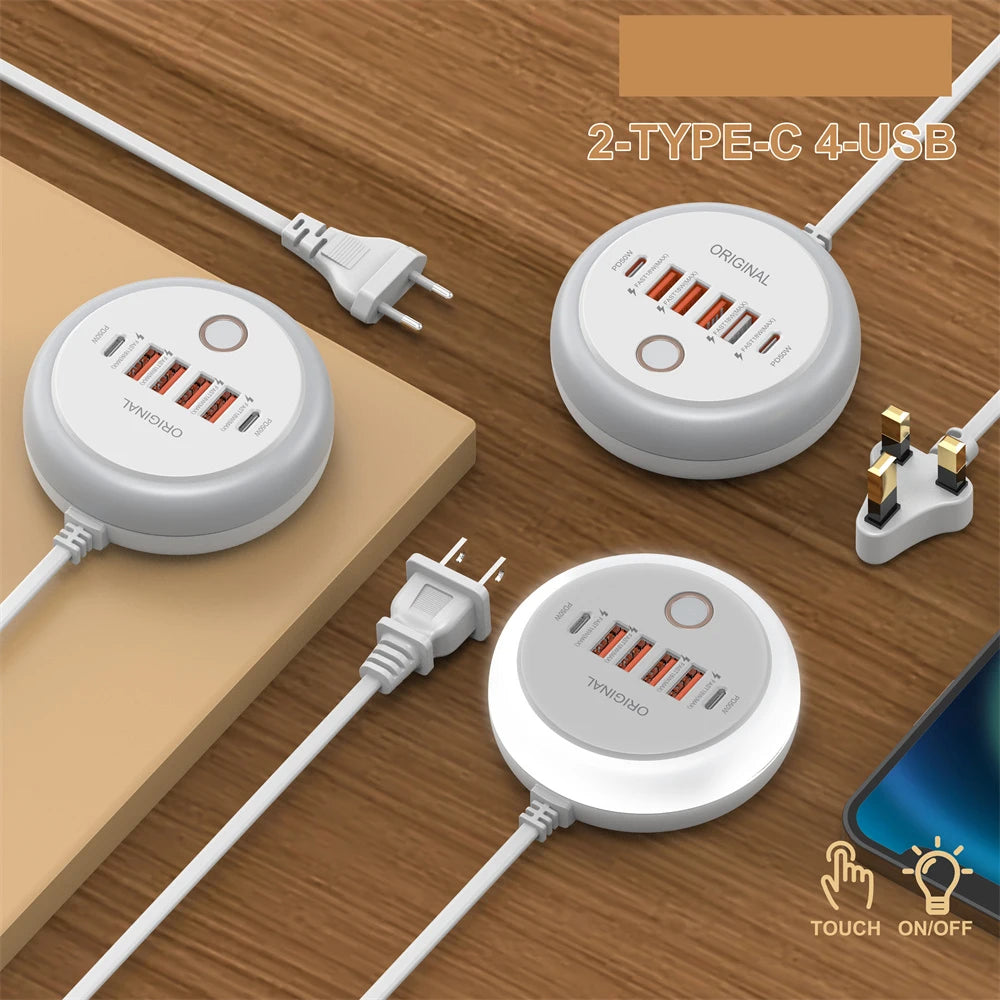 USB Fast Charging Charger 50W Multi Ports Type C Wall Charger Travel Phone QC3.0 Adapter For iPhone Huawei Xiaomi EU US UK Plug