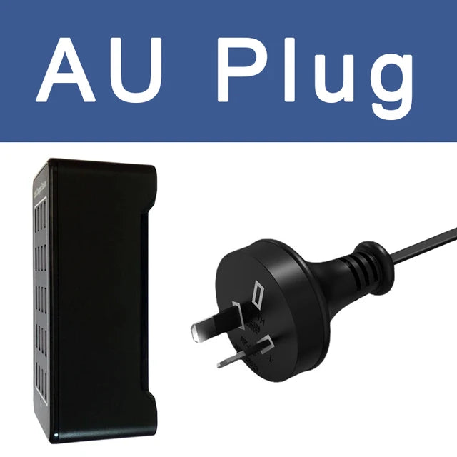 150W USB Charger 10 15 20 25 30 Ports HUB Universal Wall Desktop Fast Charging Station Dock for Mobile Phone Power Adapter