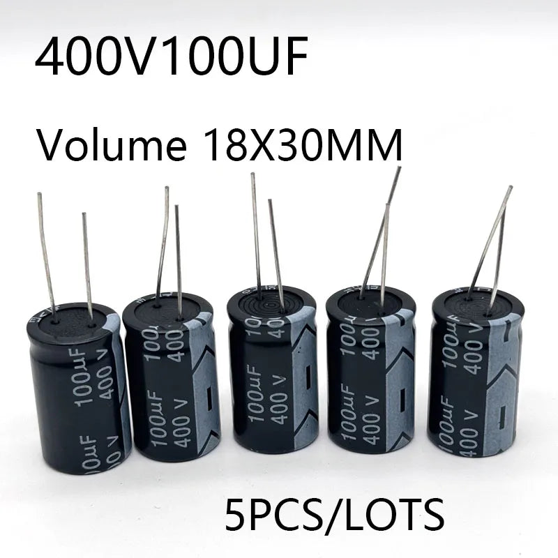 5 pcs/lot 400v100UF Volume 18*30 Electrolytic Capacitors 100uf 400v