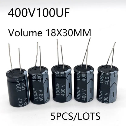 5 pcs/lot 400v100UF Volume 18*30 Electrolytic Capacitors 100uf 400v