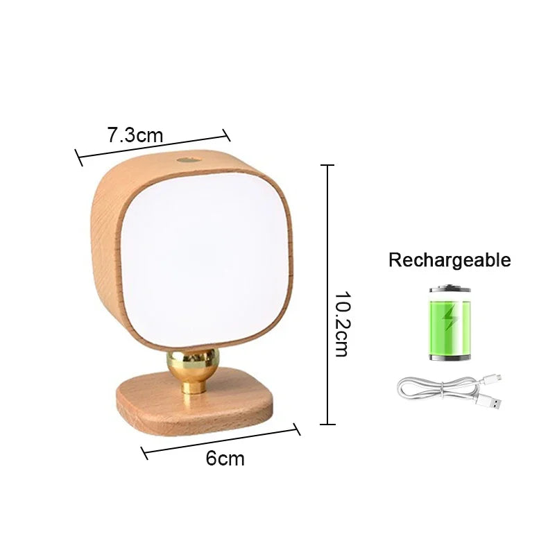 Wireless Charging Bedside Wall Lamps Wood Night Light Portable Creative Magnetic Touch Switch ntelligent Human Body Wall Lights