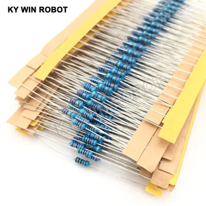 1 Pack 600Pcs 10 -1M Ohm 1/4w Resistance 1% Metal Film Resistor Resistance Assortment Kit Set 30 Kinds Each 20pcs