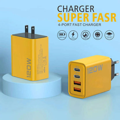 USB Fast Charging Block 120W USB Charger Plug Cube DualType C PD Wall Charger Cell Phone Smartphone Accessories