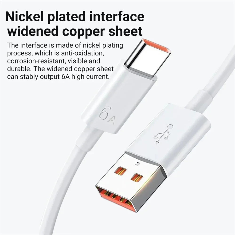 66W Fast Charging Charger With 6A Data Cables For iPhone Huawei Mate 40 50 60 P50 Nova 9 10 Honor 90 100 X9 Xiaomi Wall Charger