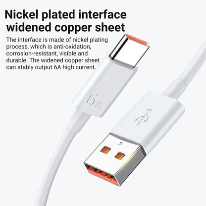 66W Fast Charging Charger With 6A Data Cables For iPhone Huawei Mate 40 50 60 P50 Nova 9 10 Honor 90 100 X9 Xiaomi Wall Charger