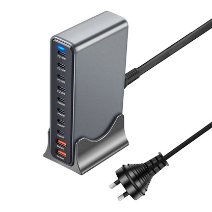 800W GaN Desktop Charger USB C Dual 140W PD3.110 Ports Fast Charging Station Adapters for Multiple Devices Laptop Wall Charger
