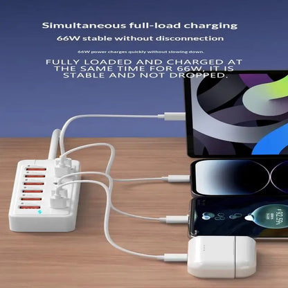 ●12 In 1 Power Strip Multi Port USB Charger Station Wall Desktop Power Adapter 6 USB 6 Type C Fast Charging Charger For Phone