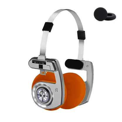 Wireless Retro Over-Ear Bluetooth Headphones with 3D Surround HIFI Sound Support Foldable Noise Cancelling & Built-in Microphone