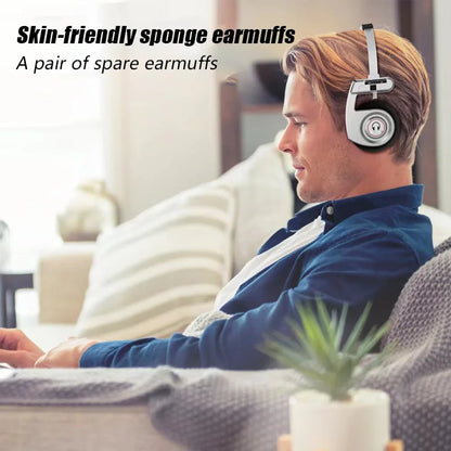 Wireless Retro Over-Ear Bluetooth Headphones with 3D Surround HIFI Sound Support Foldable Noise Cancelling & Built-in Microphone