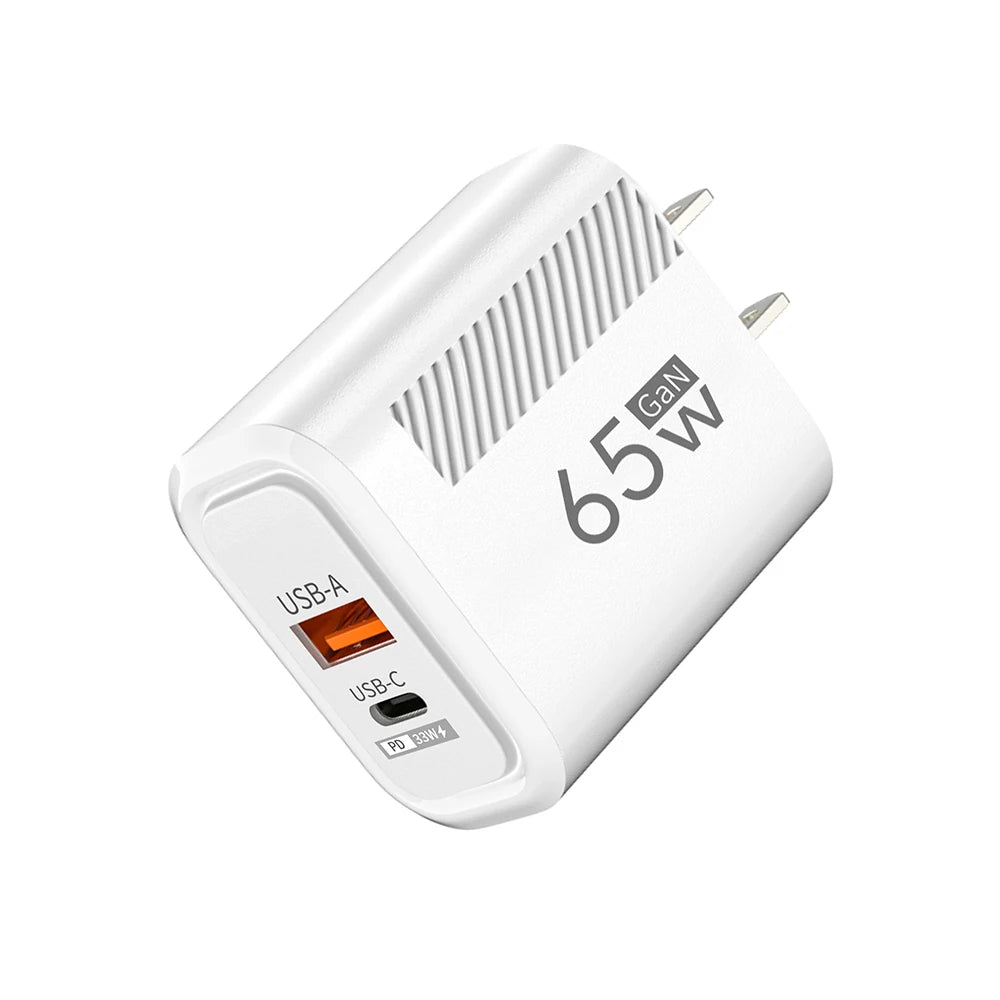 65W USB C Charger GaN Fast Charging Travel Wall Charger Quick Charge EU US Plug Phone Charger Adapter For iPhone Huawei Xiaomi