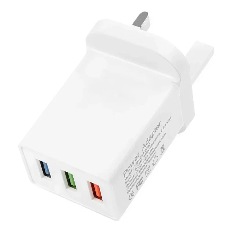 3 Port USB 5V2A Wall Plug Power Adapter Wall Charger Compatible with Two Feet Charging Cube Brick Box Base Head