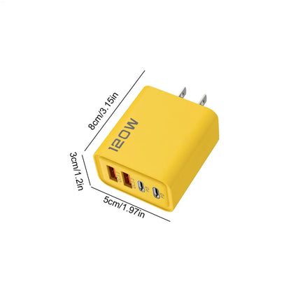 USB Fast Charging Block 120W USB Charger Plug Cube DualType C PD Wall Charger Cell Phone Smartphone Accessories
