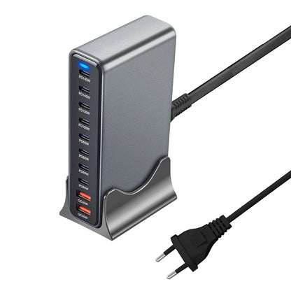 800W GaN Desktop Charger USB C Dual 140W PD3.110 Ports Fast Charging Station Adapters for Multiple Devices Laptop Wall Charger