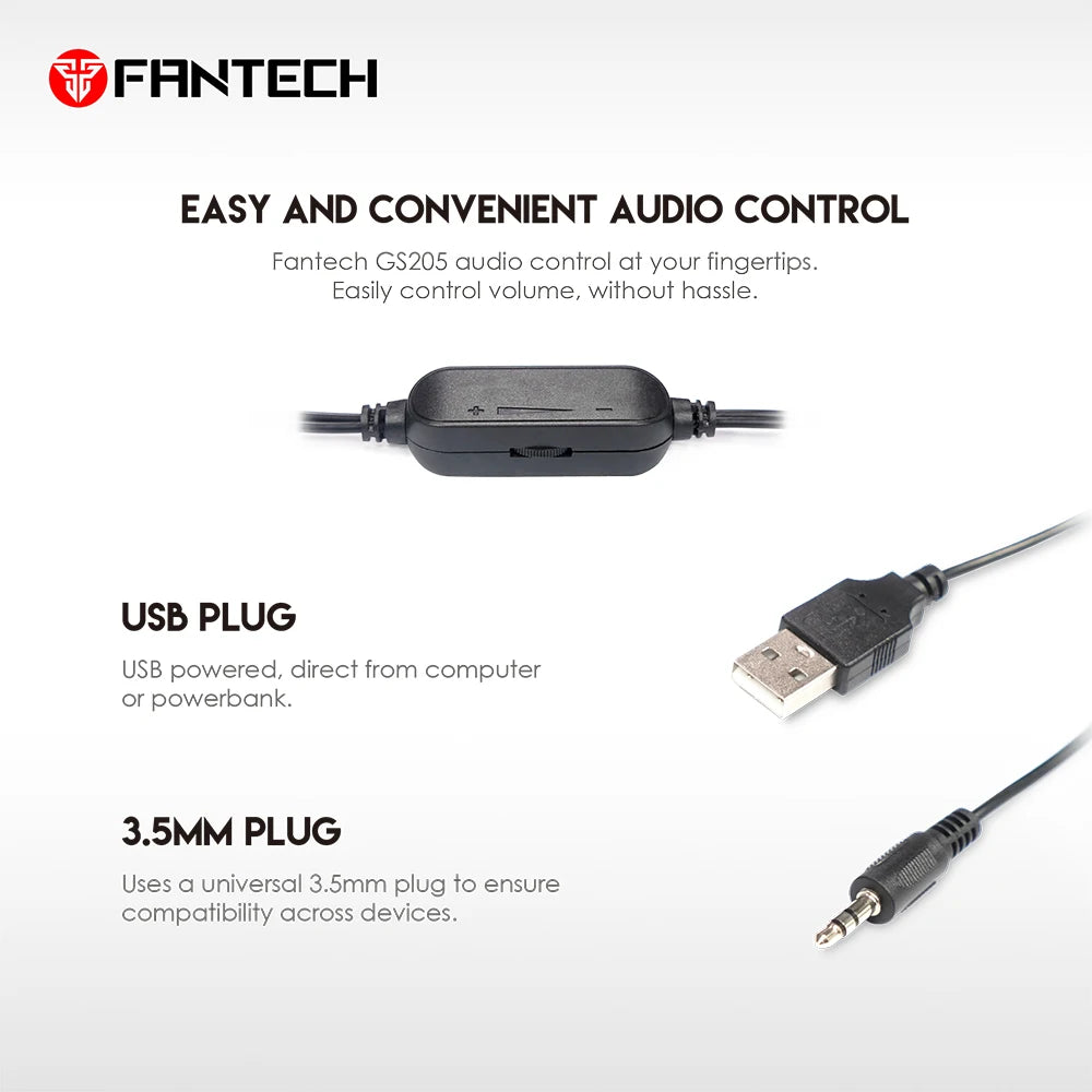 FANTECH HELLSCREAM GS205 Gaming Speakers USB And 3.5MM Plug Mini Wired RGB Speakers for PC LAPTOP Speakers Gamer