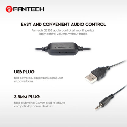 FANTECH HELLSCREAM GS205 Gaming Speakers USB And 3.5MM Plug Mini Wired RGB Speakers for PC LAPTOP Speakers Gamer