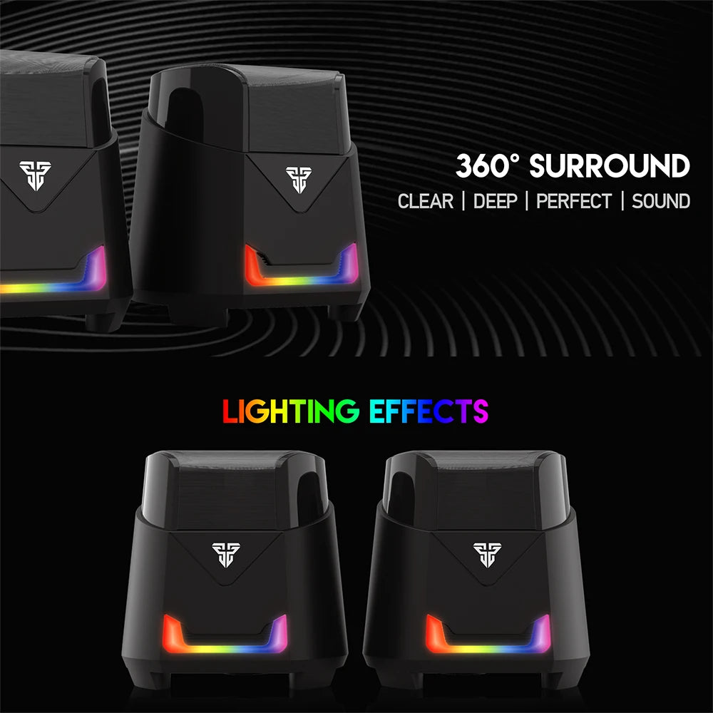 FANTECH HELLSCREAM GS205 Gaming Speakers USB And 3.5MM Plug Mini Wired RGB Speakers for PC LAPTOP Speakers Gamer