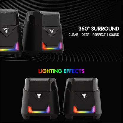 FANTECH HELLSCREAM GS205 Gaming Speakers USB And 3.5MM Plug Mini Wired RGB Speakers for PC LAPTOP Speakers Gamer