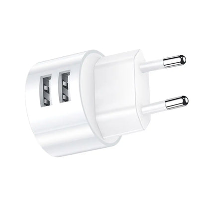 5V 2.1A Dual USB Charger Quick Charge Round Wall Charger Mobile Phone Charging Mini Adapter Travel Charger Plugs Accessories
